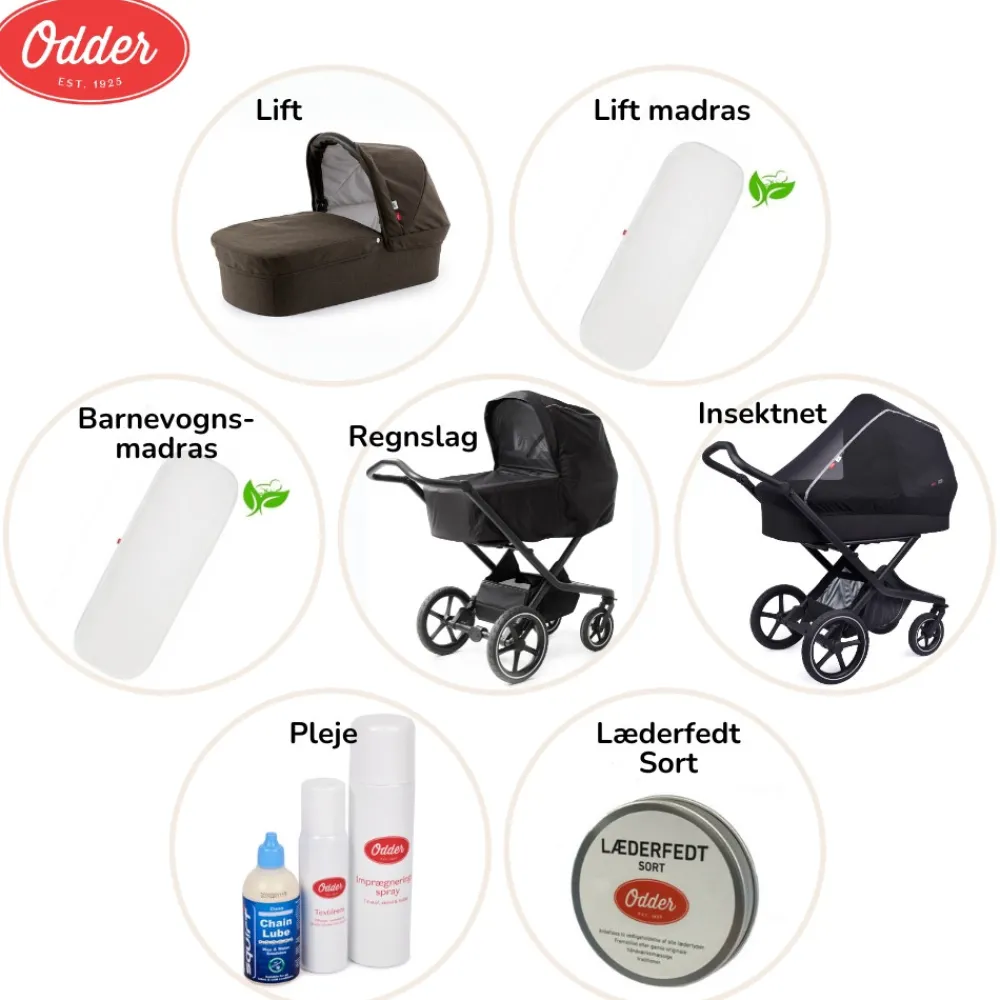 Odder Musthaves + Lift (dark brown) pakke- Barnevognspakker