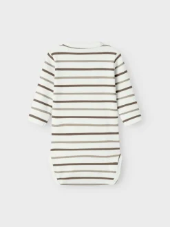 NAME IT Ofant Langærmet Wrap Body - Cloud Dancer- Bodystocking M. Skrålukning