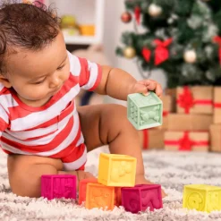 B Toys One Two - Bløde Klodser, Mint- Stabelklodser