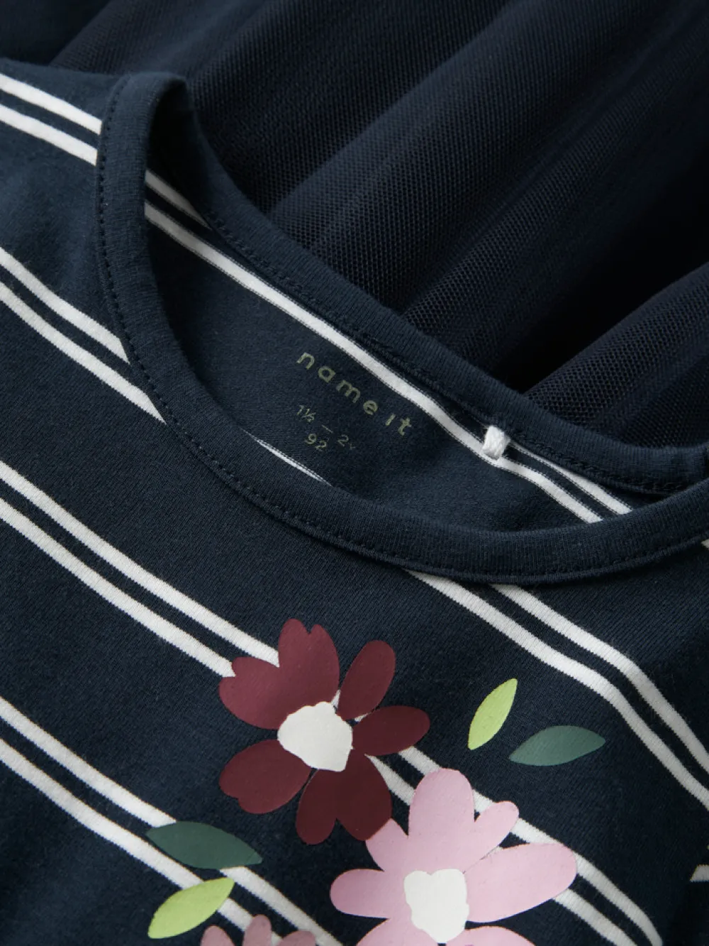 NAME IT Orini Gurli Gris Tyl Kjole - Navy Blazer- Licens|Kjoler