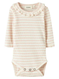 Lil' Atelier Osophia Langærmet Body - Cameo Rose- Bodystocking Langærmet