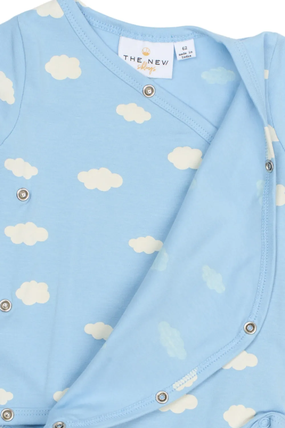 The New Siblings Paco Wrap Body langærmet - POWDERBLUE- Bodystocking Langærmet