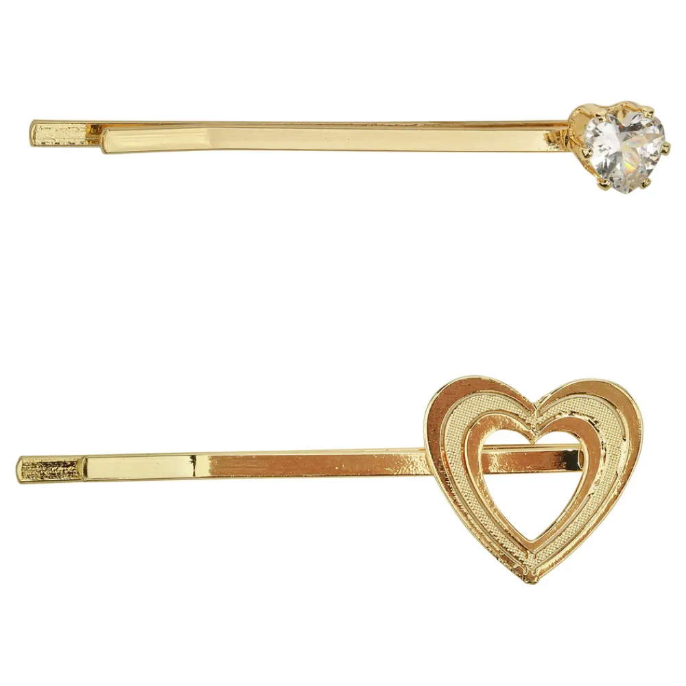 Jocko 2-pak hårspænde - GULD- Festtøj & Tilbehør