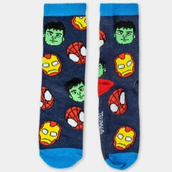 YM-EYEWEAR 4-pak strømper i sparegris - Spidey - BLÅ/MIX- Strømper|Multipack