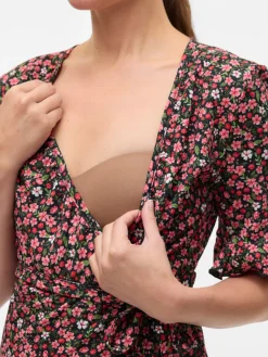 MamaLicious Patrizia tess midi kjole - BLACK- Kjoler/Nederdele