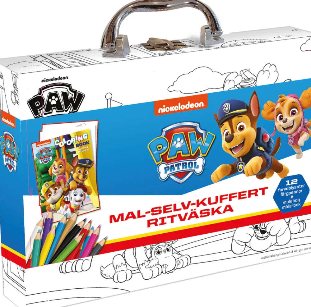 Alvilda Paw Patrol Mal-Selv-Kuffert- Aktivitets- & Malebøger
