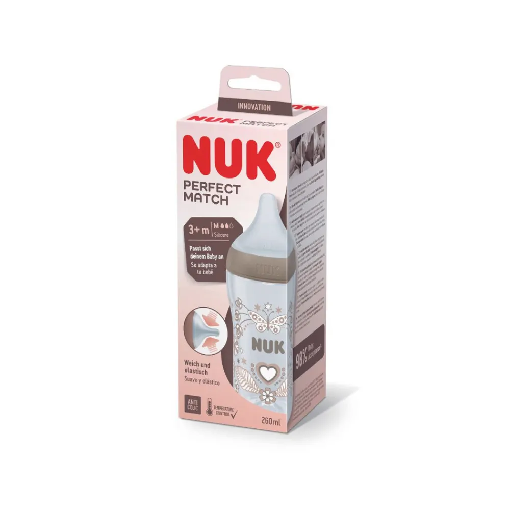 NUK Perfect Match PP sutteflaske 260 ml - Heart- Sutteflasker