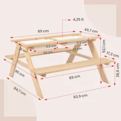 Kukka Picnic bænk med opbevaring-Børn Bænke & Skamler|Leg I Haven