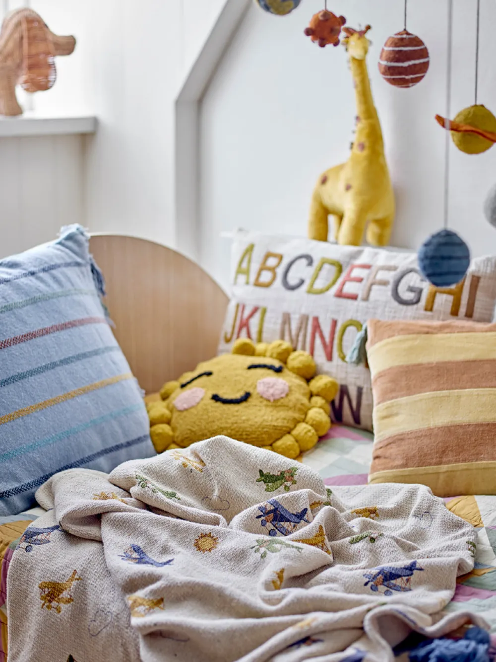 Bloomingvillemini Plaid, Plane, Natur-Børn Tæpper