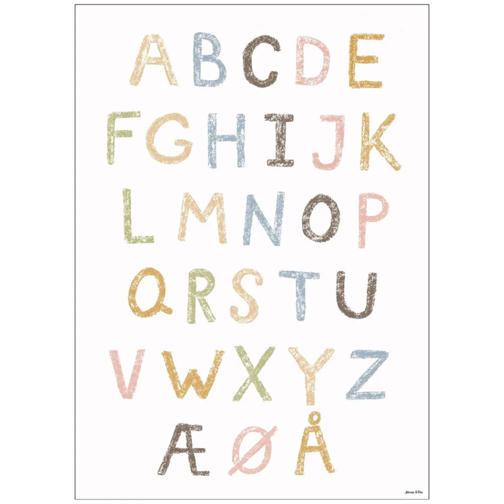 Poster & Frame Plakat - ABC Kridt A3-Børn Plakater