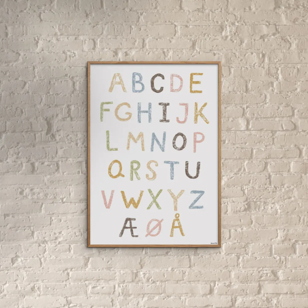 Poster & Frame Plakat - ABC Kridt A3-Børn Plakater