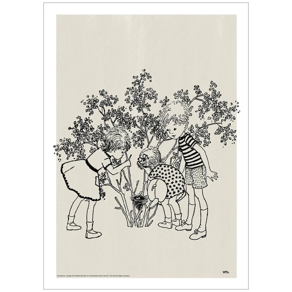 Poster & Frame Plakat - Astrid Lindgren - Lotta - fugle rede 50x70-Børn Plakater