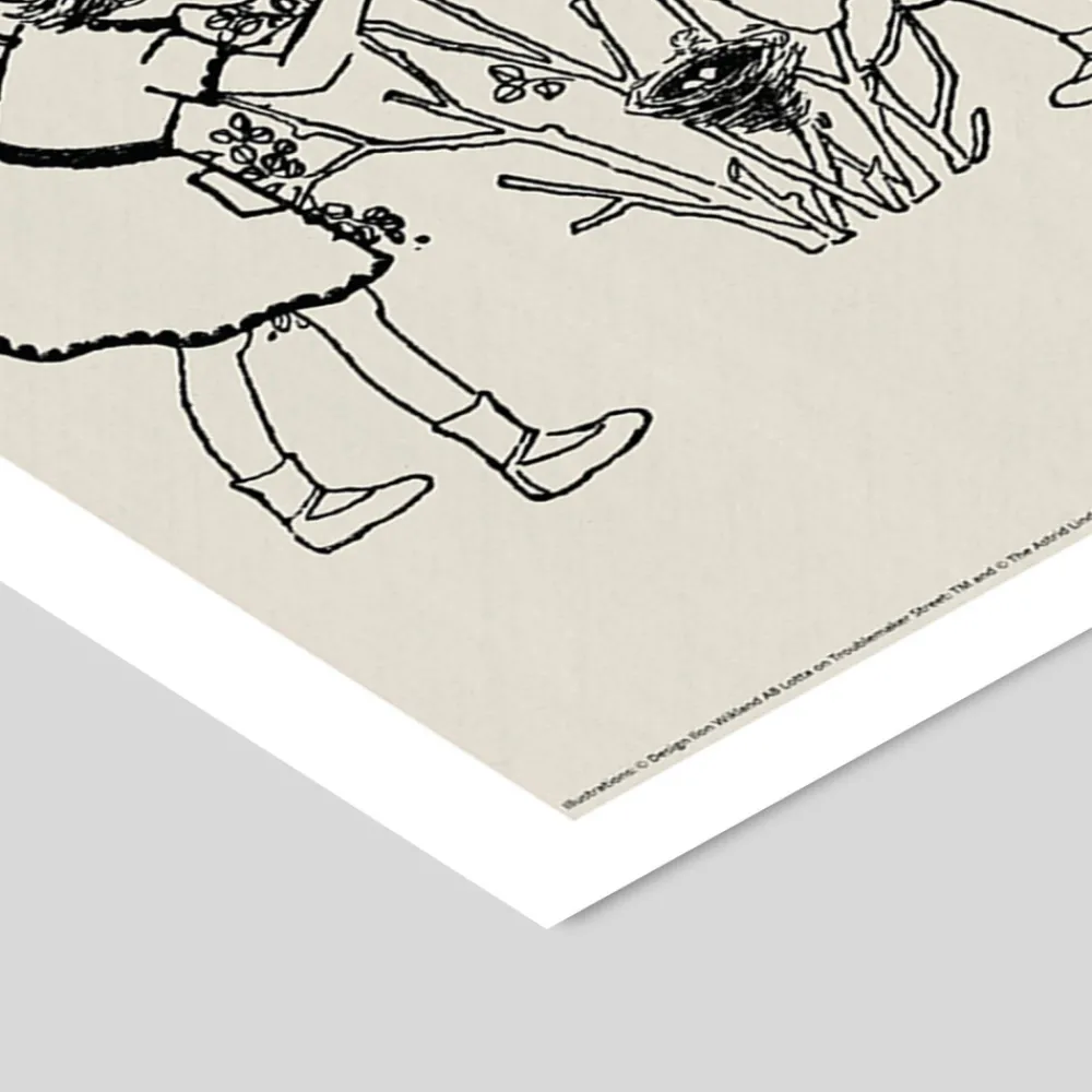 Poster & Frame Plakat - Astrid Lindgren - Lotta - fugle rede 50x70-Børn Plakater