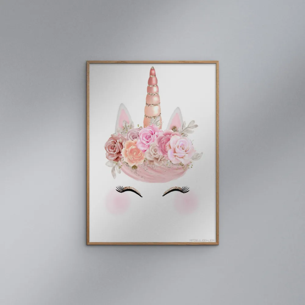 Poster & Frame Plakat - Enhjørning A3-Børn Plakater
