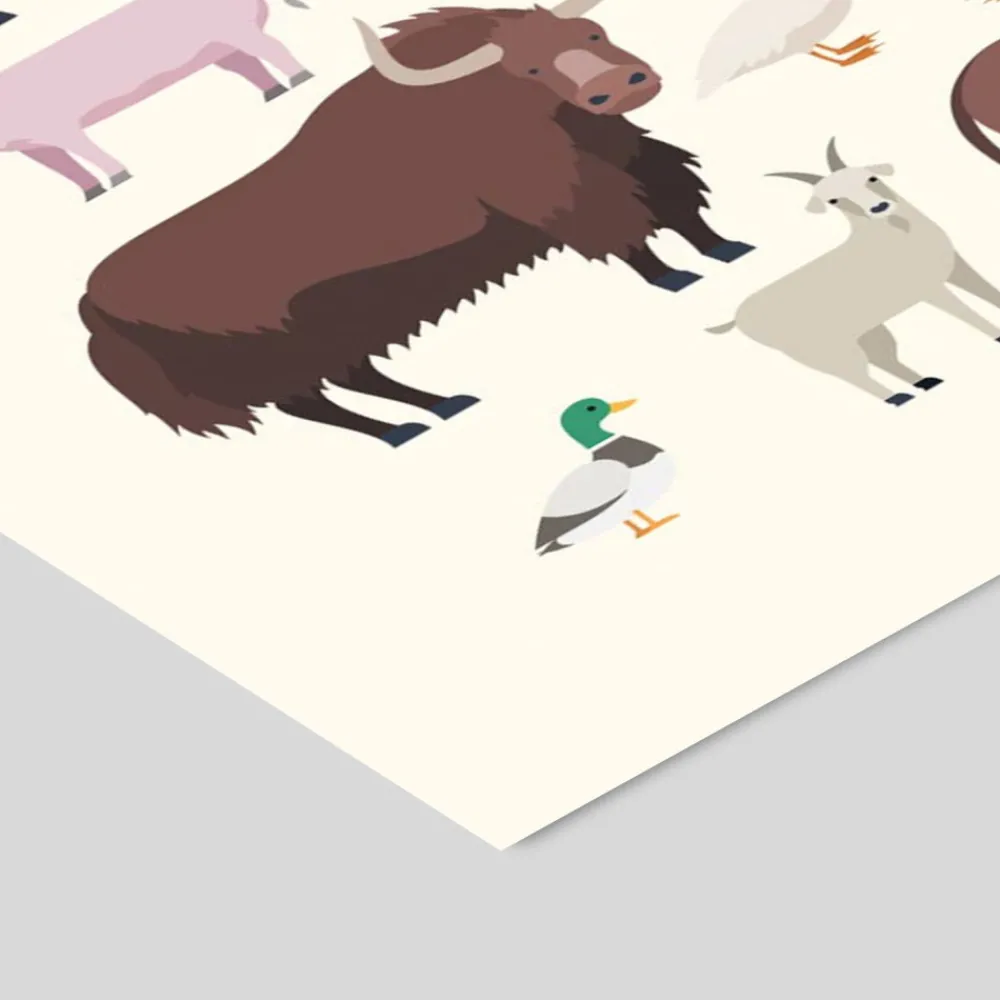 Poster & Frame Plakat - Gårdens dyr-Børn Plakater