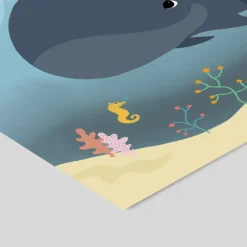 Poster & Frame Plakat - Hvaler og bølger A3-Børn Plakater