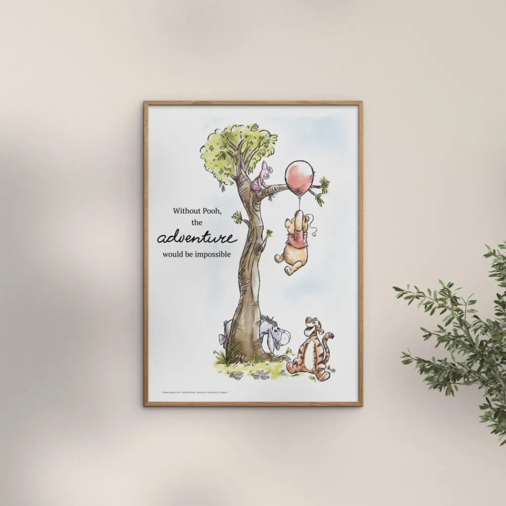 Poster & Frame Plakat - Peter Plys - ballon eventyr-Børn Plakater