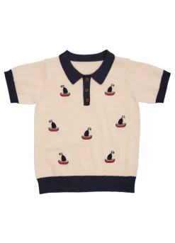 Copenhagen Colors Polo m. både - CREAM- T-Shirts & Toppe