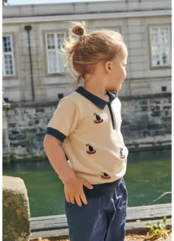 Copenhagen Colors Polo m. både - CREAM- T-Shirts & Toppe