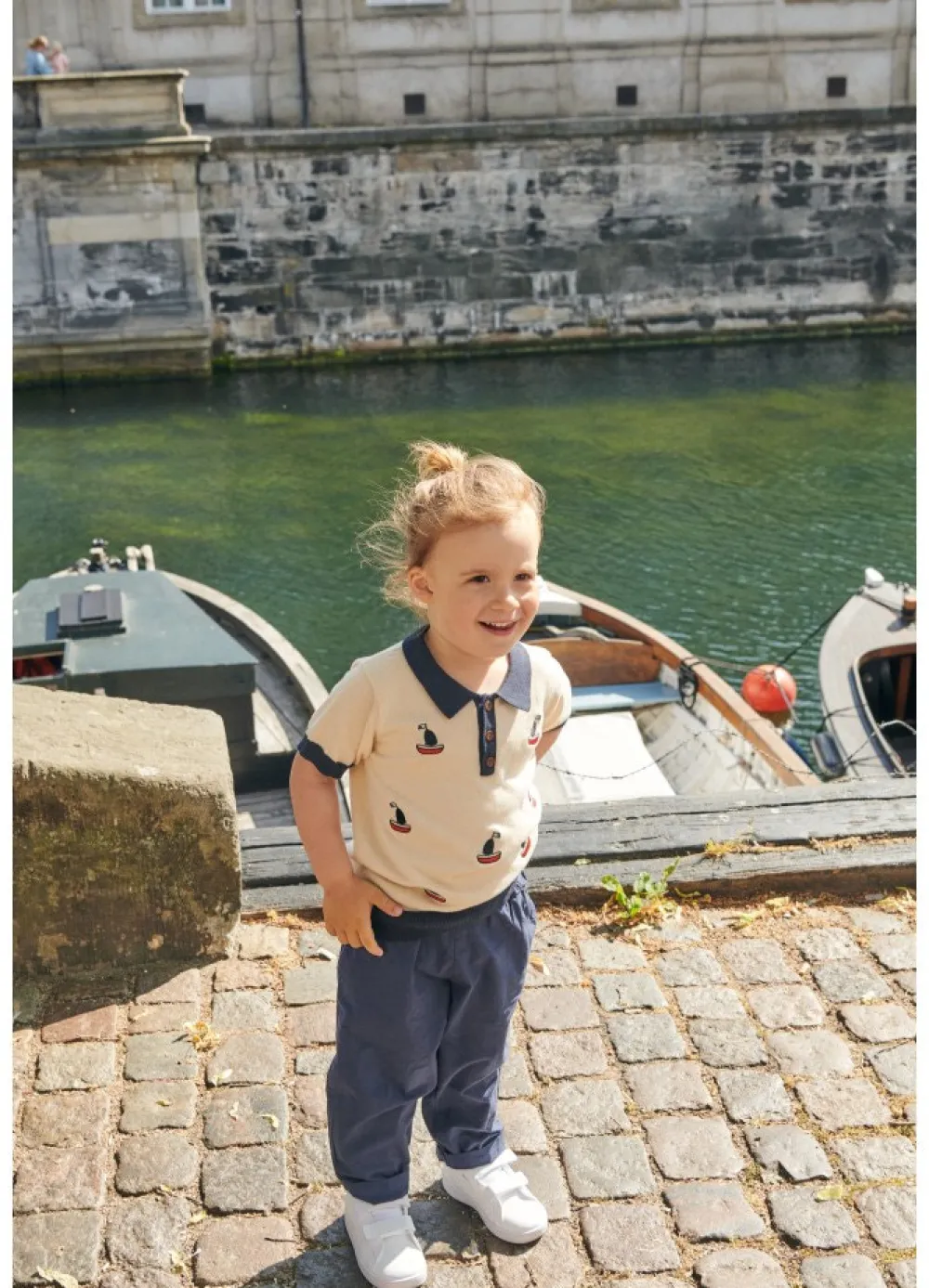 Copenhagen Colors Polo m. både - CREAM- T-Shirts & Toppe