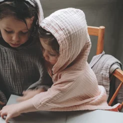 Lille Kanin Poncho, Rose Smoke, 1-3 år, 80/98-Børn Badeslag & Ponchoer