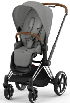Cybex Priam Duovogn - mirage grey/chrome brown- Kombivogne Med Flade Sæder
