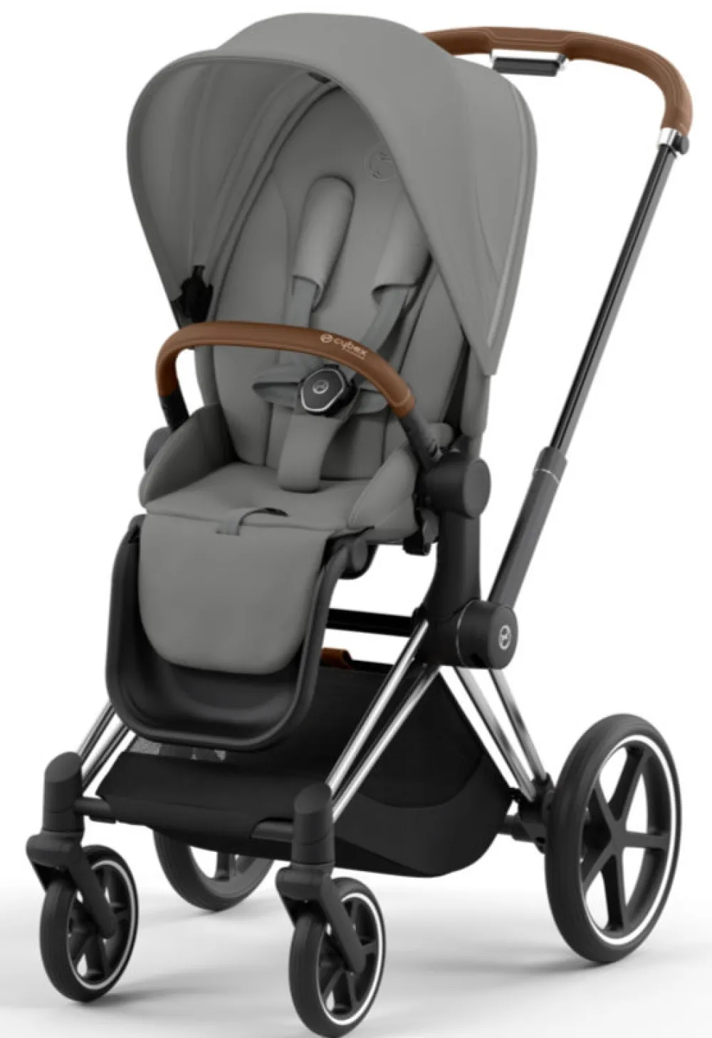 Cybex Priam Duovogn - mirage grey/chrome brown- Kombivogne Med Flade Sæder