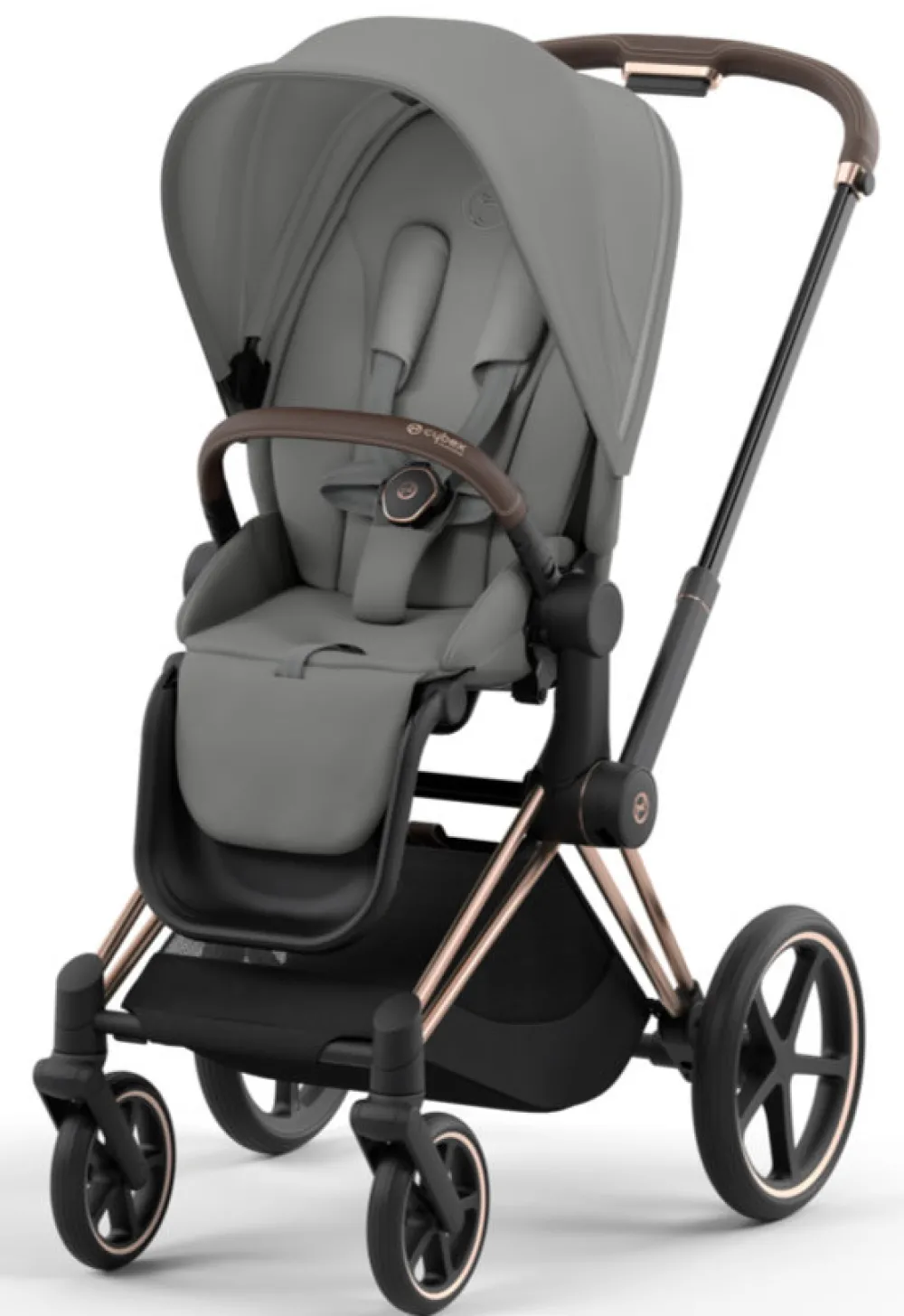Cybex Priam Duovogn - mirage grey/rosegold- Kombivogne Med Flade Sæder