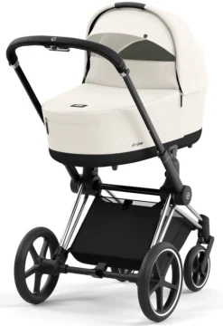 Cybex Priam Duovogn - off white/chrome black- Kombivogne Med Flade Sæder
