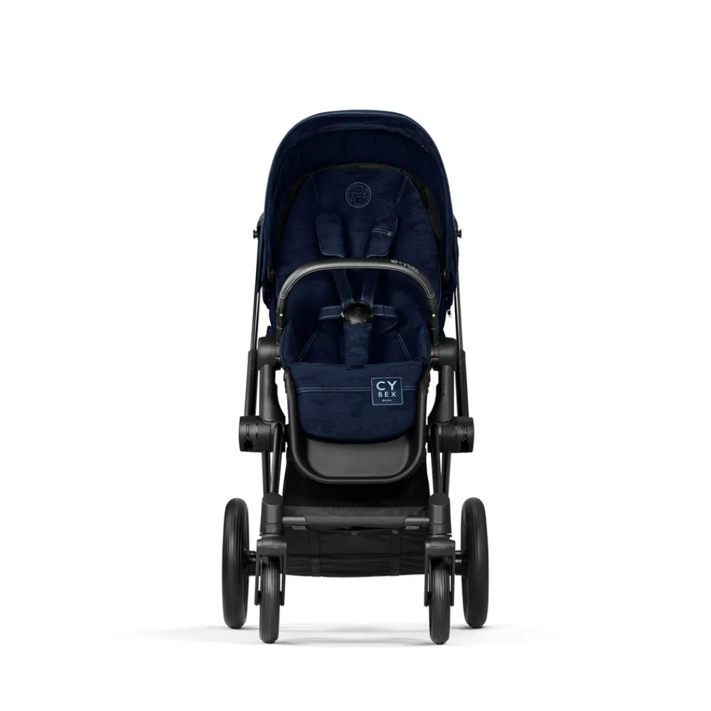 Cybex Priam Duovogn - Rebellious luxury denim blue/matt black- Kombivogne Med Flade Sæder