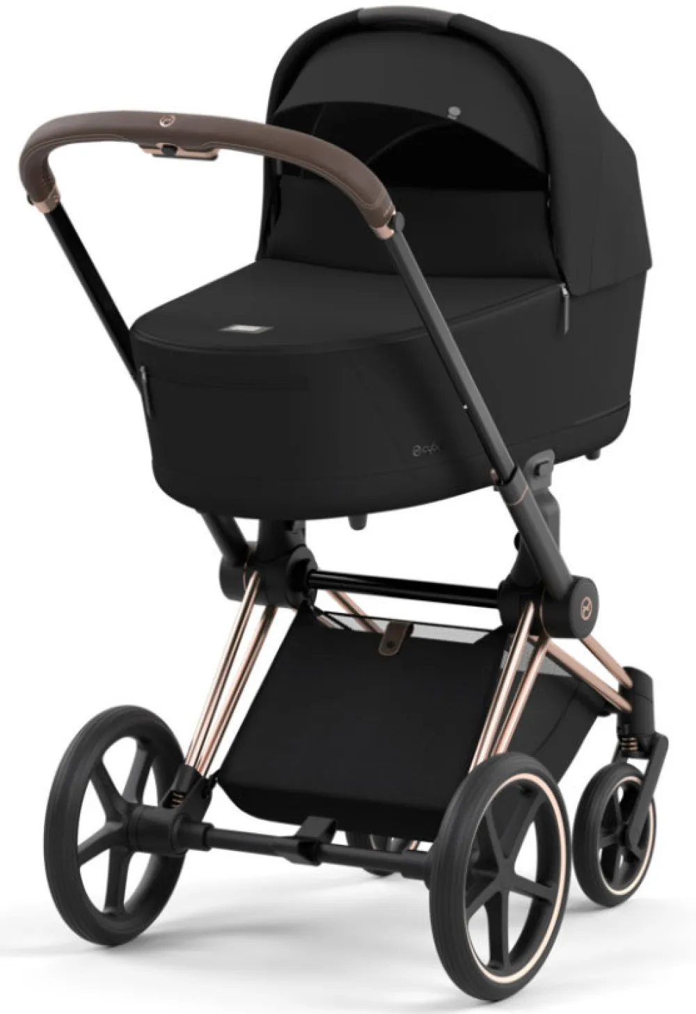 Cybex Priam Duovogn - sepia black/rosegold- Kombivogne Med Flade Sæder