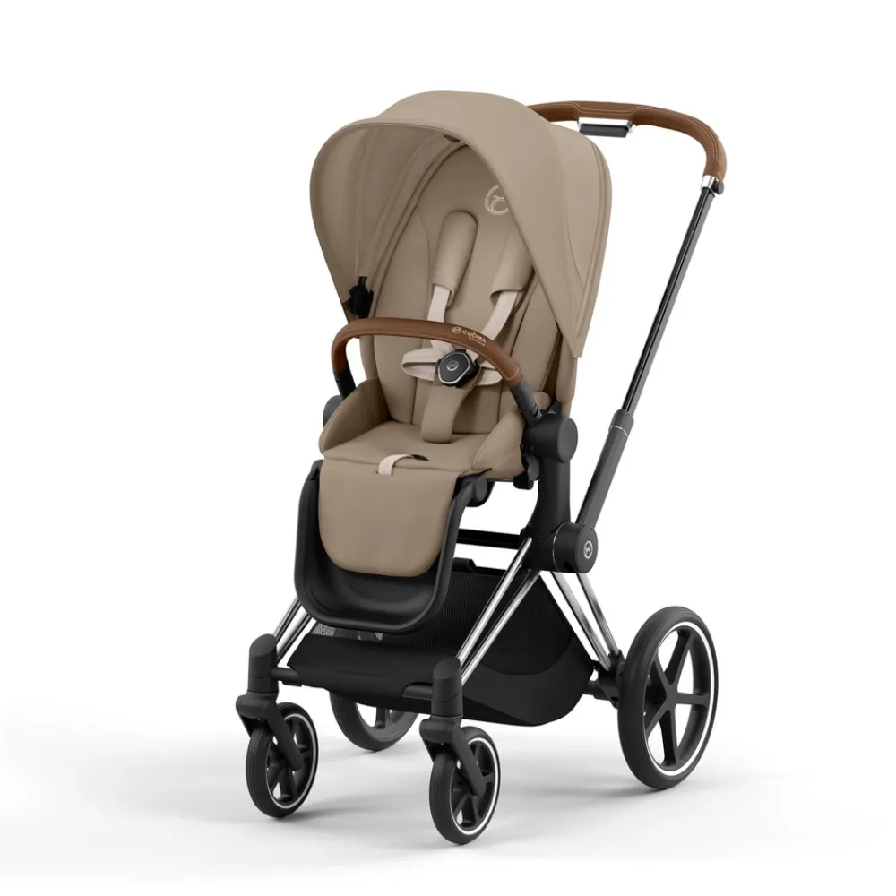 Cybex Priam klapvogn - cozy beige/chrome brown- Klapvogne Med Flade Sæder