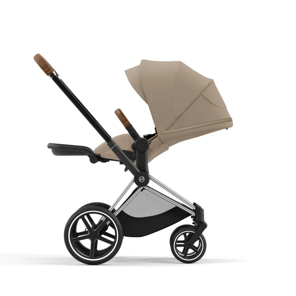 Cybex Priam klapvogn - cozy beige/chrome brown- Klapvogne Med Flade Sæder