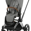 Cybex Priam klapvogn - mirage grey/chrome brown- Klapvogne Med Flade Sæder