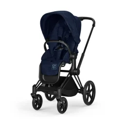 Cybex Priam klapvogn - Rebellious luxury denim blue/matt black- Klapvogne Med Flade Sæder
