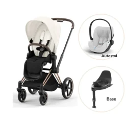 Cybex Priam klapvogn inkl. cloud T og base - off white/rosegold PLUS- Klapvogne Med Flade Sæder