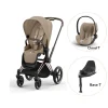Cybex Priam klapvogn inkl. cloud T og base - cozy beige/rosegold PLUS- Klapvogne Med Flade Sæder