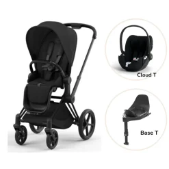 Cybex Priam klapvogn inkl. cloud T og base - sepia black/matt black PLUS- Klapvogne Med Flade Sæder|Vognpakker