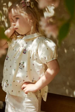 Copenhagen Colors Printed bluse m. krave - TIVOLI- Bluser