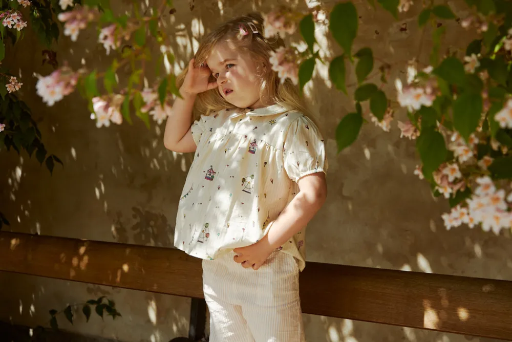 Copenhagen Colors Printed bluse m. krave - TIVOLI- Bluser