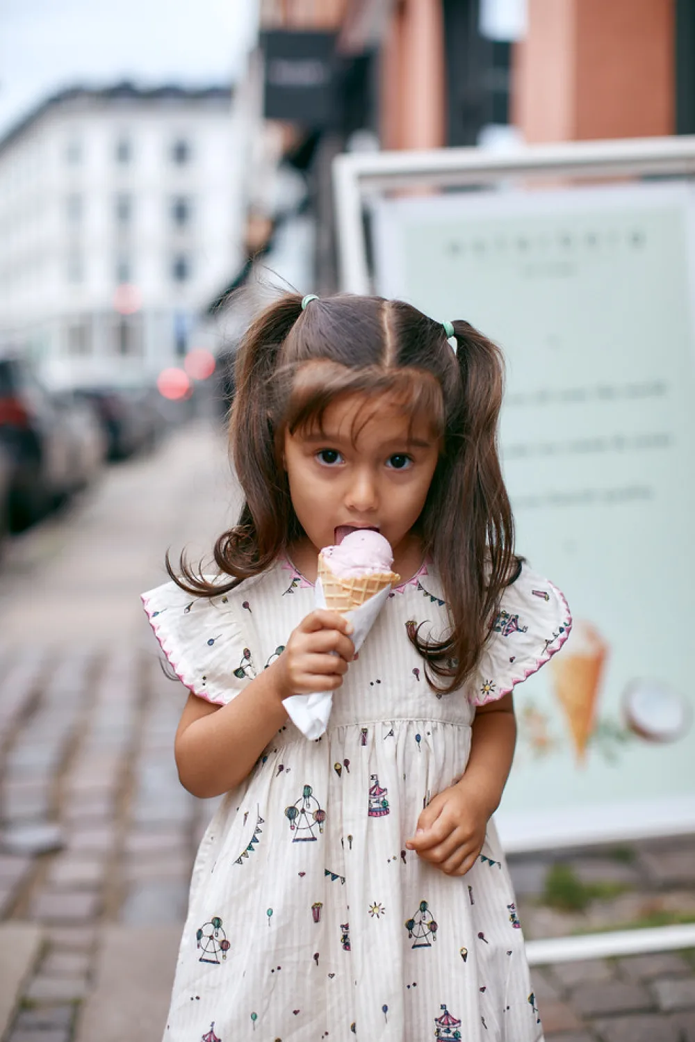 Copenhagen Colors Printed kjole m. flæser - TIVOLI- Kjoler