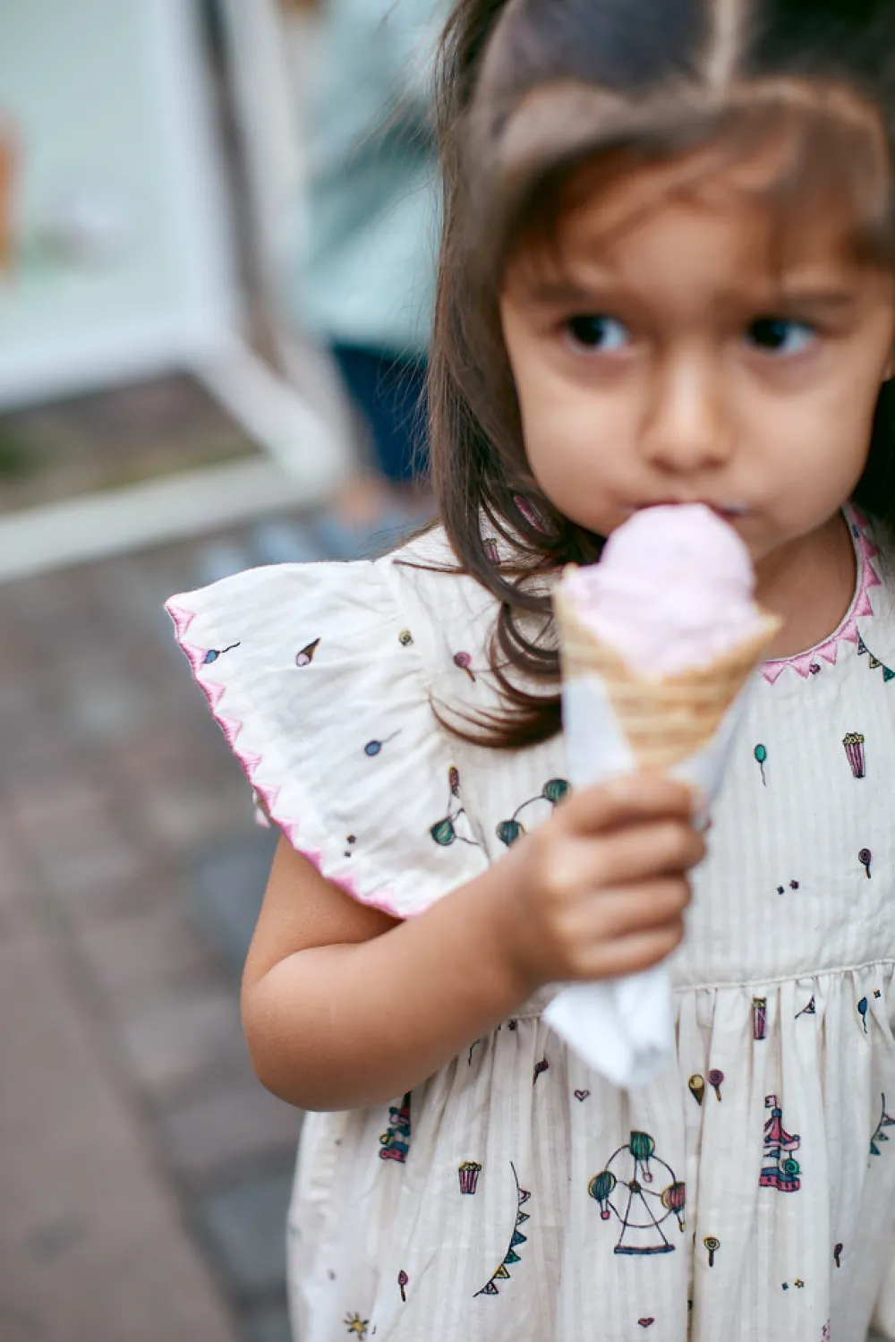 Copenhagen Colors Printed kjole m. flæser - TIVOLI- Kjoler