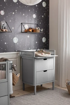 Sebra Puslebord med skuffer - stone grå-Børn Pusleborde|Pusleborde