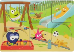 BABBLARNA Puslespil i træ med legepladsmotiv- Puslespil