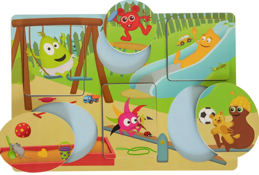 BABBLARNA Puslespil i træ med legepladsmotiv- Puslespil