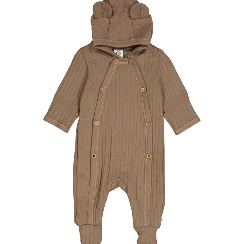 Müsli Quilt dragt med fødder - Walnut- Heldragter M. Fod