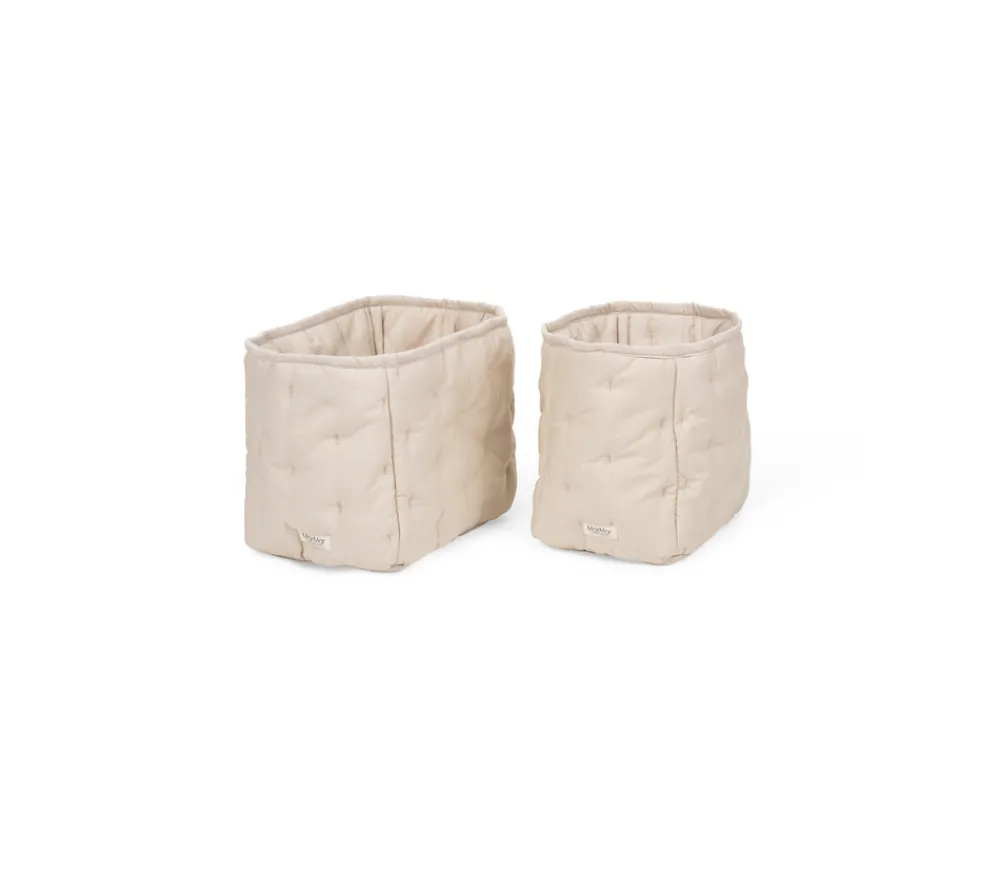 MarMar Copenhagen Quiltede kurve, 2 stk, Grey Sand-Børn Pusleopbevaring