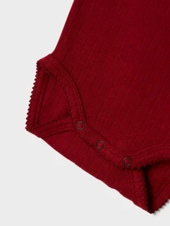 Lil' Atelier Rachel Langærmet Body - Red dahlia- Bodystocking Langærmet