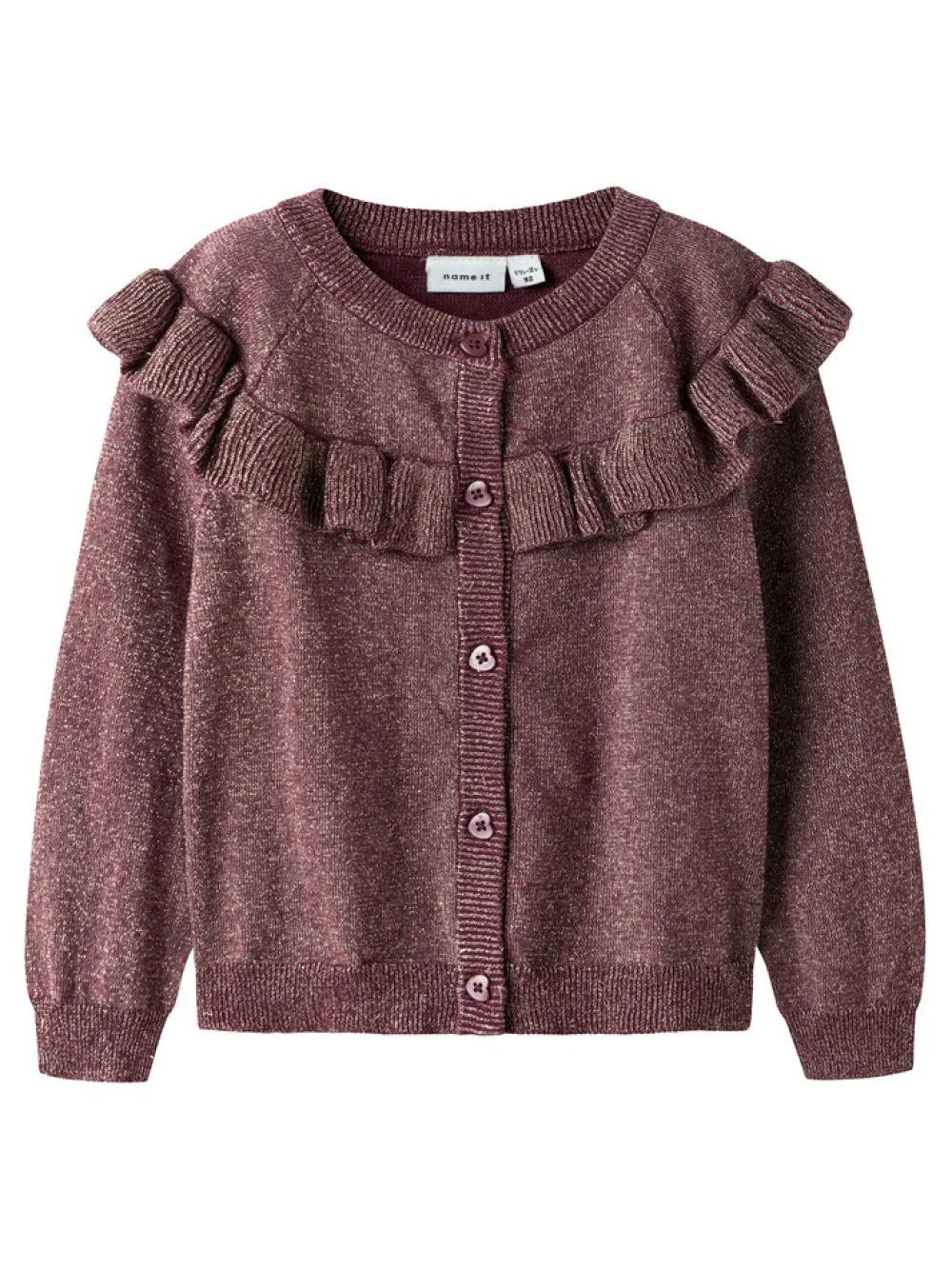 NAME IT Refraja Strikket Cardigan - Burgundy- Juletøj|Cardigans, Veste & Trøjer