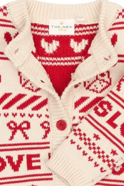 The New Siblings Regina Jacquard Cardigan - GARDENIA- Cardigans, Veste & Trøjer